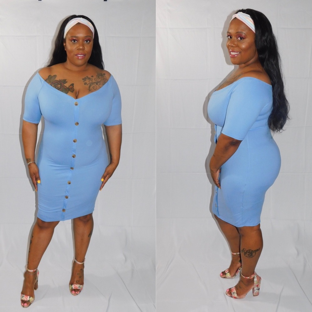 Plus Size Off Shoulder Dress 👗
